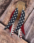 Stars & Stripes Leather Earrings