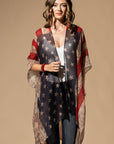 Vintage Inspired USA Print Kimono
