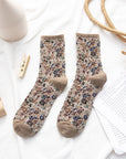 Rufia - 3D Floral Pattern Autumn Socks