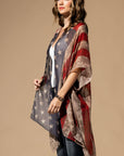 Vintage Inspired USA Print Kimono