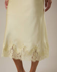 LACE TRIM BIAS CUT MIDI SKIRT