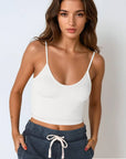 RIBBED V NECK CROP TOP