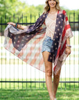 Vintage Inspired USA Print Kimono