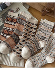 Rufia - Retro Warm Mid-Calf Socks for Women
