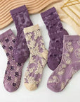 Rufia - Purple Embossed Socks