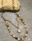 CZECH Me Out Elite Beige & Natural Layered Necklace