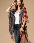 Vintage Inspired USA Print Kimono