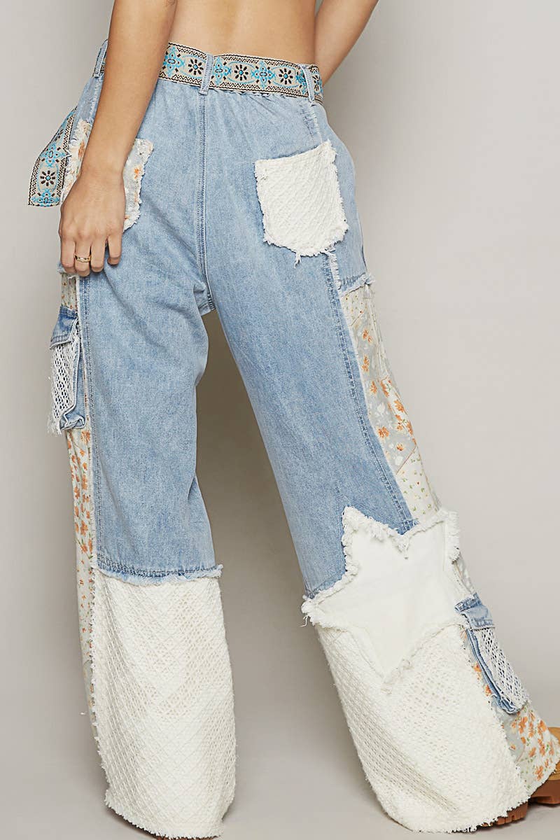 Boho Printed Patchwork Pants