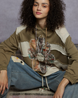 Flower Patched Hoodie