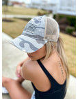 Embroidered American Flag Camo Hat