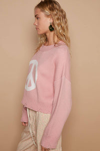 Long sleeve peace sign sweater