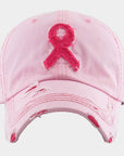 Pink Ribbon Vintage Baseball Cap