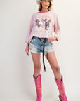 Wild Horses 3/4 Oversized Teeh