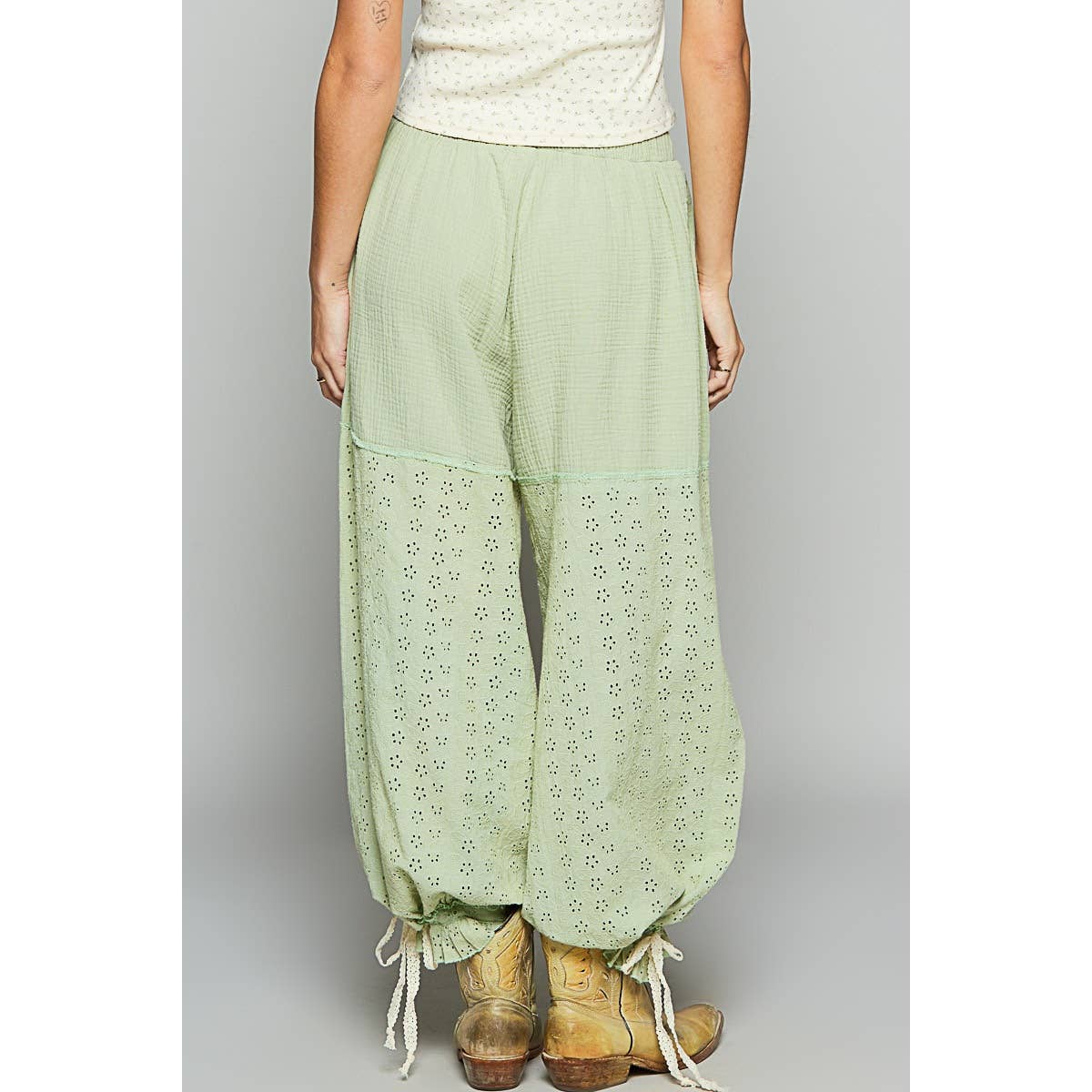 Eyelet Gauze Pants