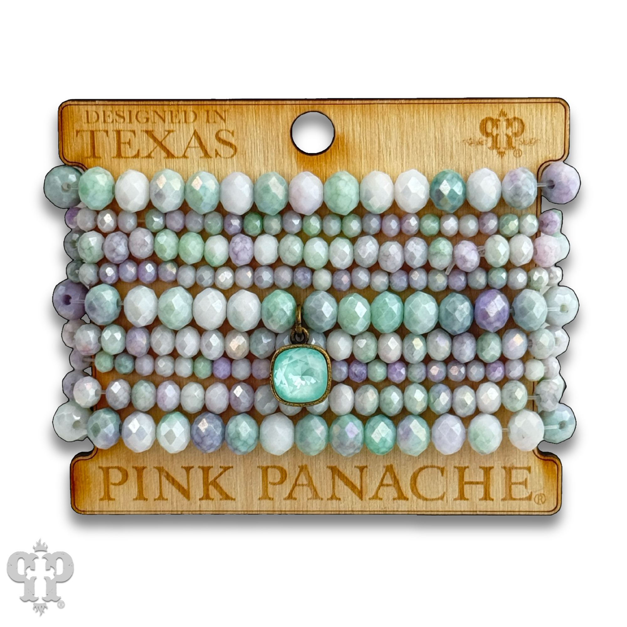 Ombre faceted bead bracelet with Austrian crystal