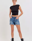 Leslie Boyfriend Shorts Dark Denim