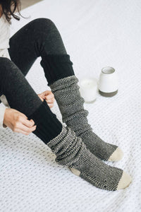 Soft Open Work Knit Lounge Socks