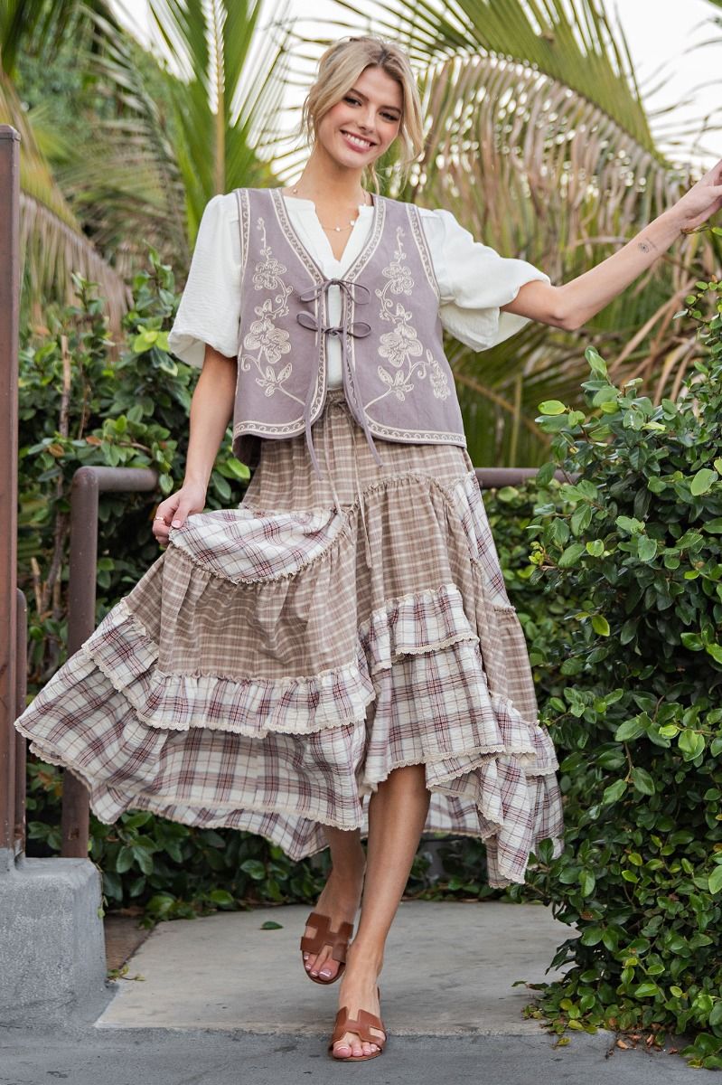 Aubrey Vintage Plaid Skirt