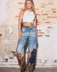 Horse Print Barrel Jeans