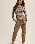 Floral Patchwork Mesh Top