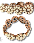 White stone flower shape bracelet - LC