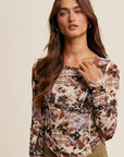 Floral Patchwork Mesh Top