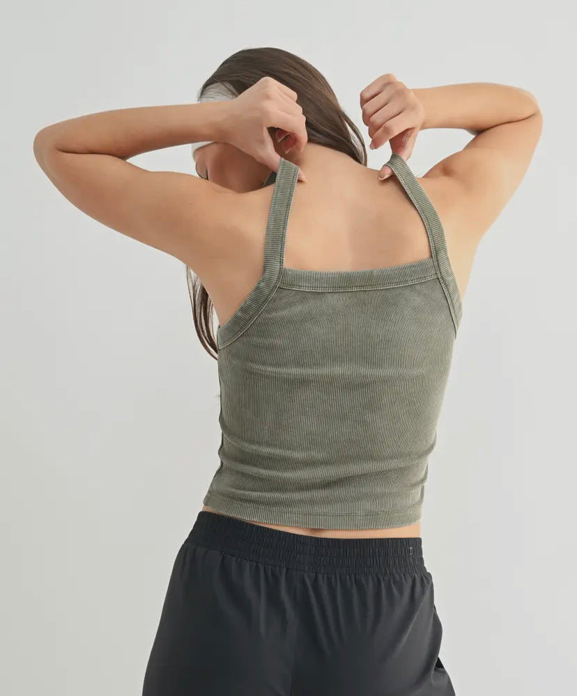 Mineral Wash Square Neck Tank