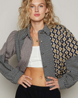 Cropped Mixed knit Jacket