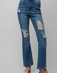 Distressed Denim Flares