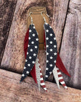 Stars & Stripes Leather Earrings