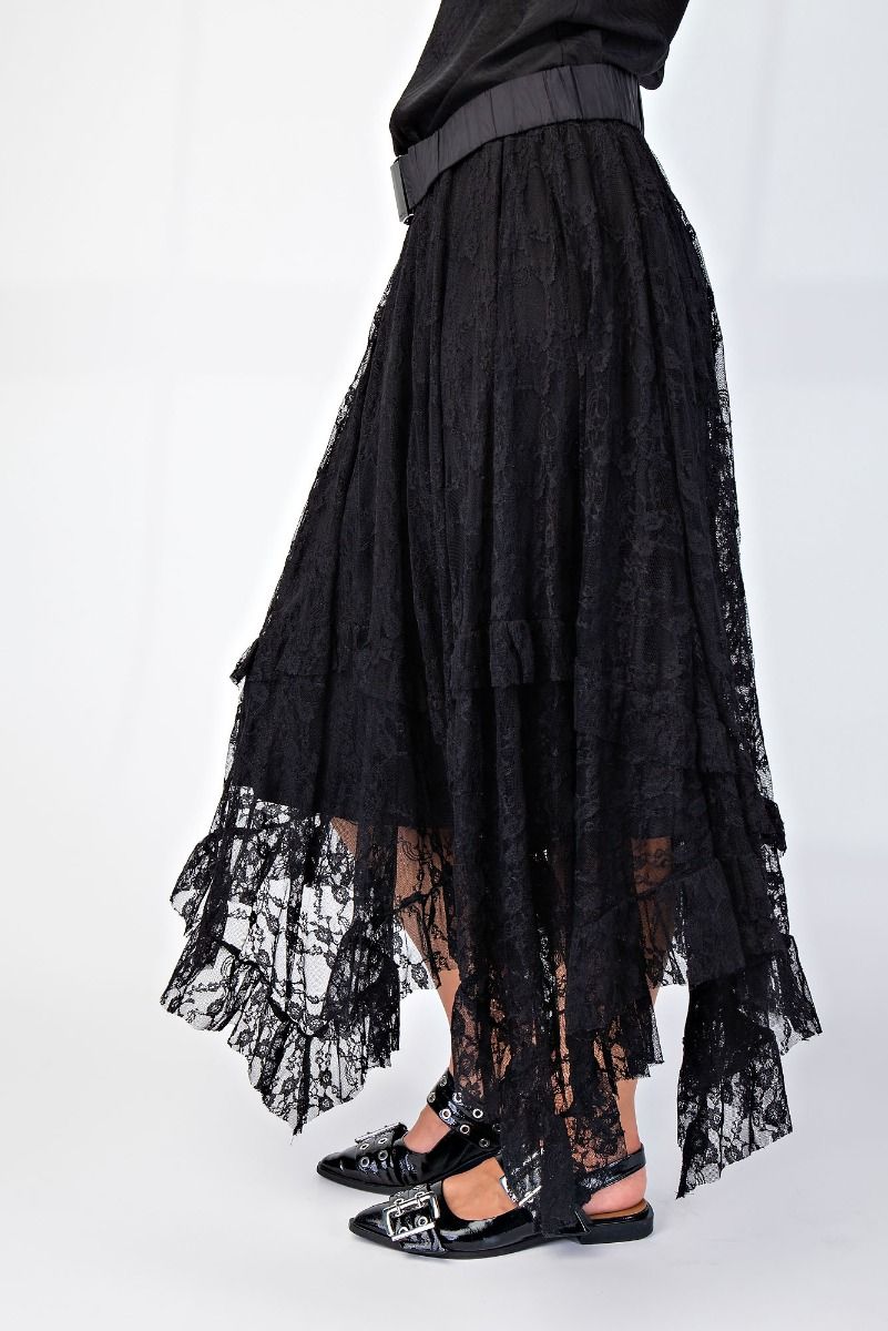 Allover Lace Sharkbite Skirt