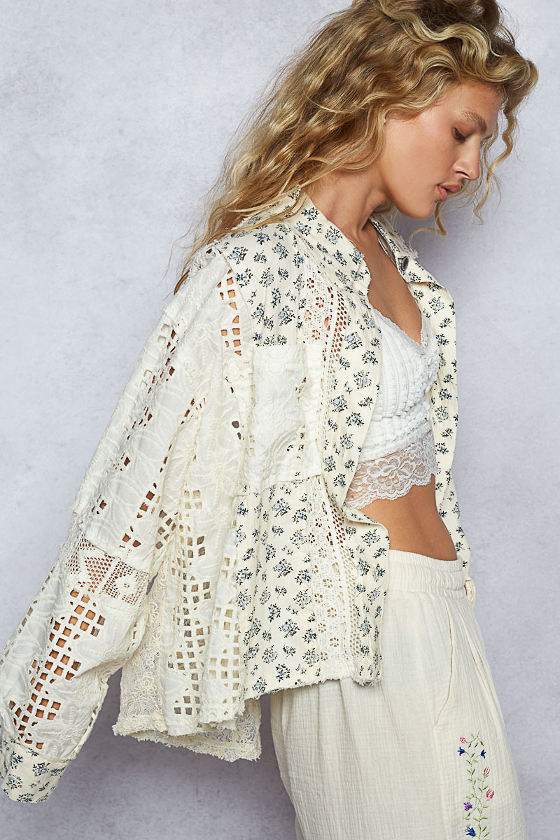 Vintage Floral Crochet Blouse