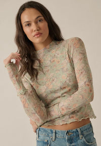 Floral Mesh layering top