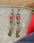 God Bless America Land That I Love Dangle Drop Earrings