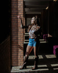 Cowhide Buckaroo LS Mesh Top