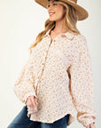 Floral Print Gauze Button Down
