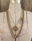 Shades Of All Natural Flower Layered Necklace