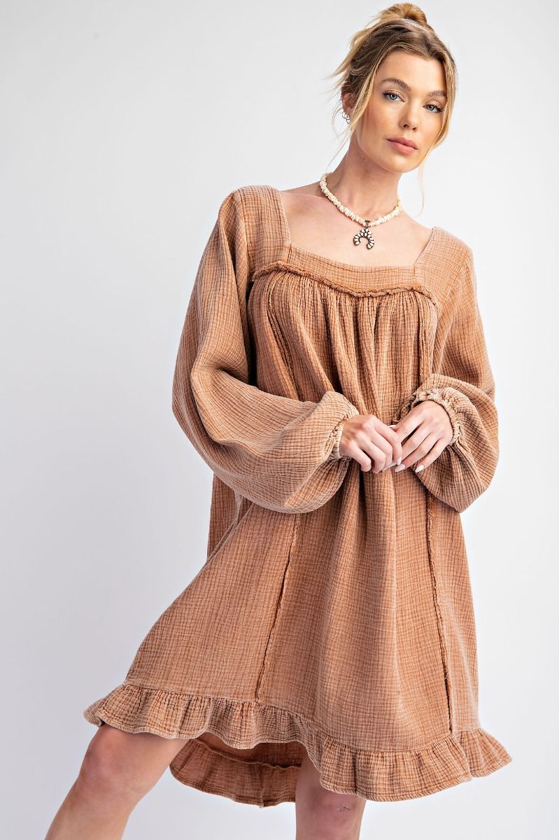 Gauze Ruffle Dress