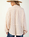 Floral Print Gauze Button Down