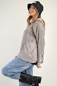 Mineral Wash Gauze Knit Hoodie