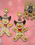 Western Christmas gingerbread earring