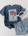 Patriotic 4th of July Stamp Tee