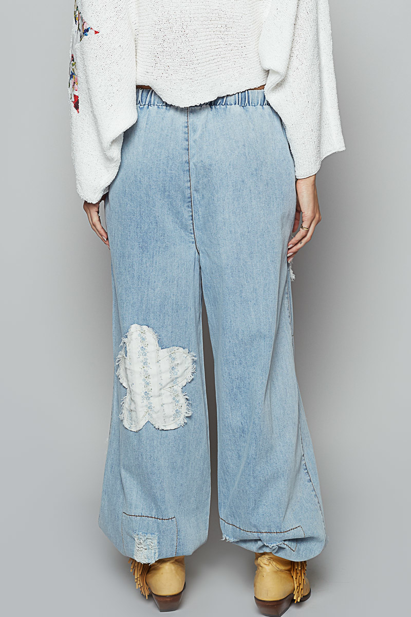 Patched Vintage Denim Joggers
