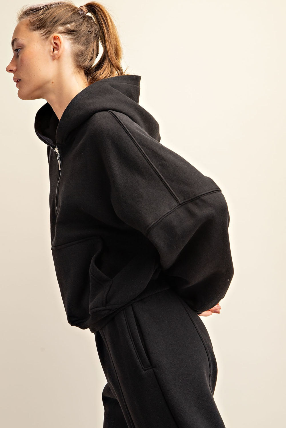 Offset Quarter Zip Hoodie