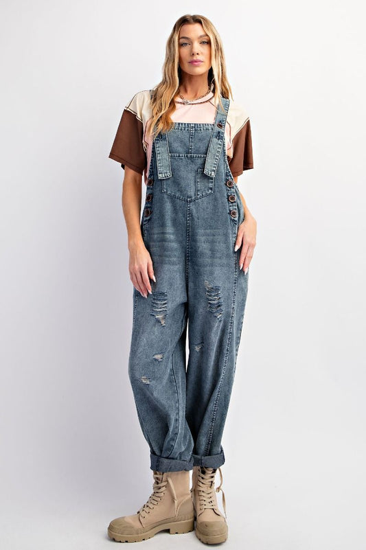 Washed Denim Jumpsuit