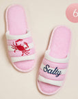 Salty Crab Embroidered Slippers