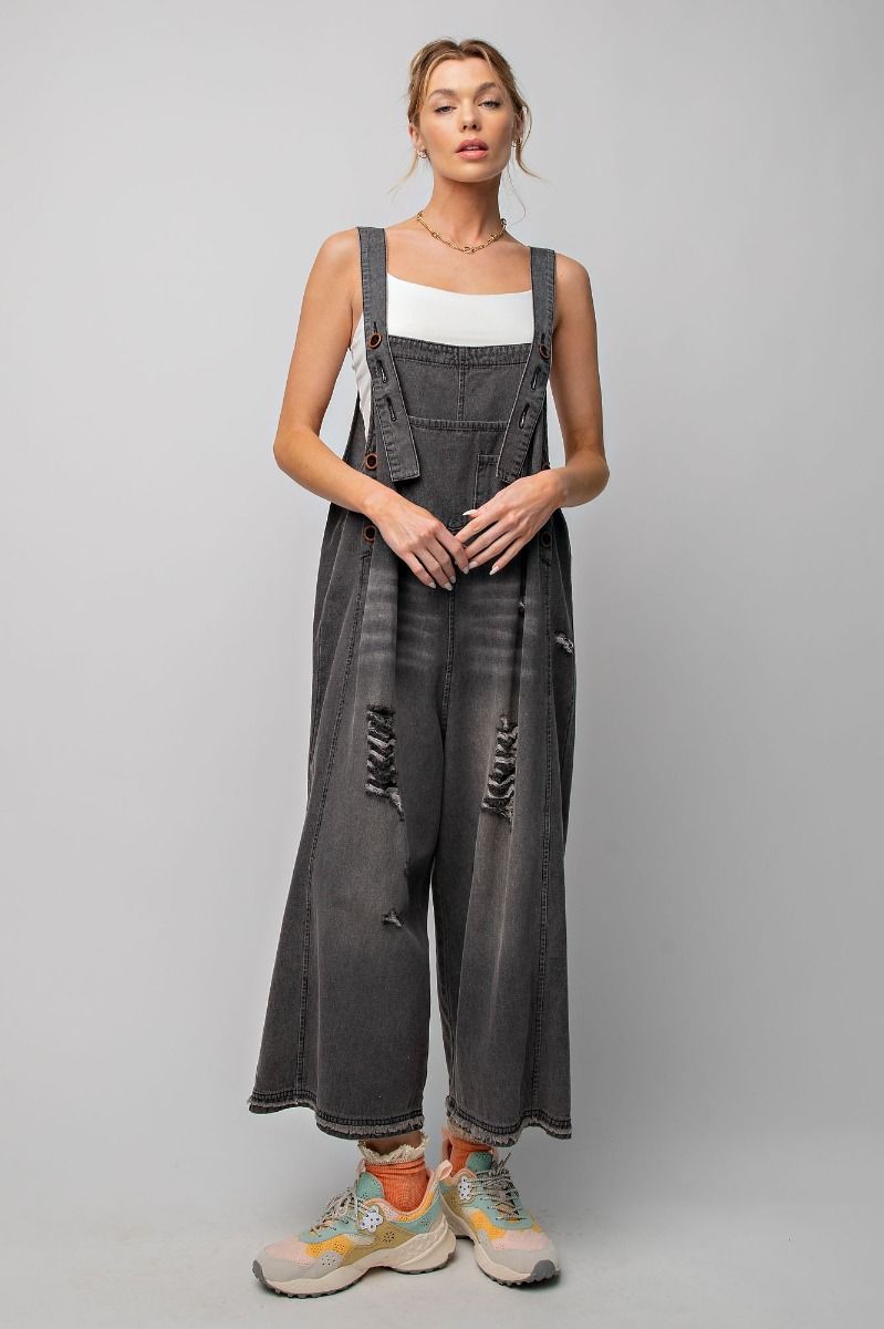 Washed Denim Oversized Jumpsuit