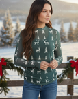Oh My Deer Christmas Mesh Top