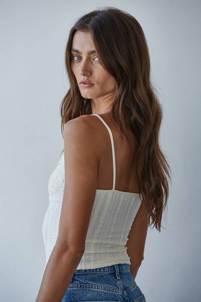 Knit Seamless Nylon Spandex Jacquard Pattern Top