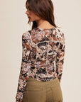Floral Patchwork Mesh Top